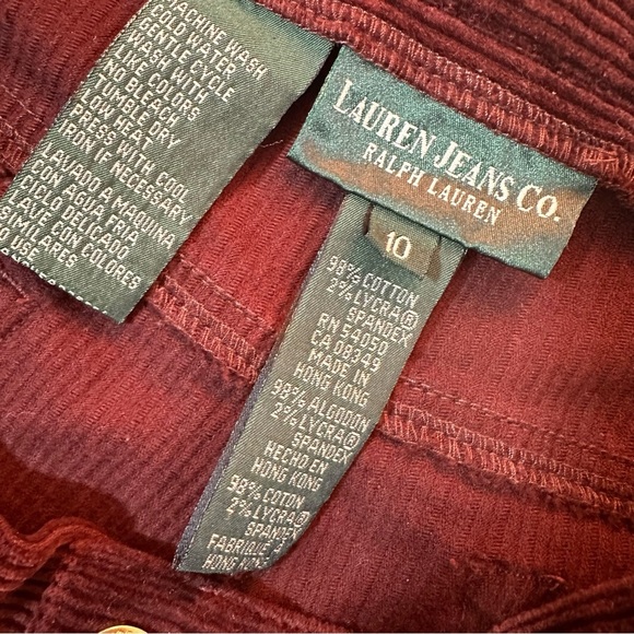 Ralph Lauren corduroy burgundy pants - Picture 9 of 11